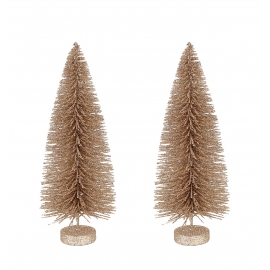 Set de 2 sapins dorés