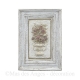 Cadre blanc patine beige - "Sylvan" motif fleurs.