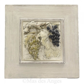 Cadre en plâtre - Vision gris/beige - Raisin