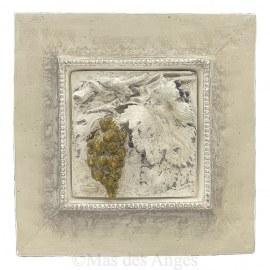 Cadre en plâtre - Spring - beige et brun - Raisins