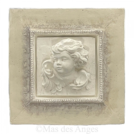 Cadre en plâtre - Spring - beige et brun - Tête Ange