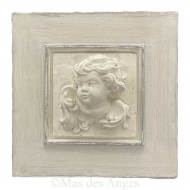 Cadre en plâtre - Vision - gris/beige - Tête Ange