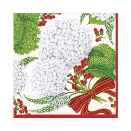 Serviettes papier - lunch - "White Snowball Hydrangeas"