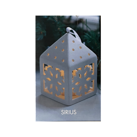 Lanterne en céramique avec led, motif flocon-olina snowflake Sirius