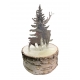 MOTIF SAPIN ET RENNE , METAL, 16X10X10/17X10X10CM