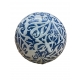 Navah boule en céramique blanche et bleu 10 cm